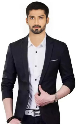 Darbar In Solid Single Breasted Casual, Formal, Party, Festive & Wedding Men Blazer(Black)
