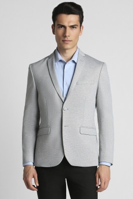 PETER ENGLAND Self Design Single Breasted Formal Men Blazer(Grey)