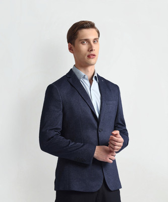 ARROW Self Design Single Breasted Formal Men Blazer(Blue)
