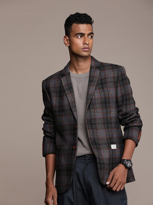 Mr Bowerbird Solid Single Breasted Casual Men Blazer(Grey)