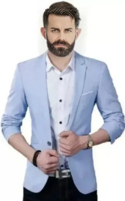 Darbar In Solid Single Breasted Casual, Formal, Festive & Wedding Men Blazer(Blue)