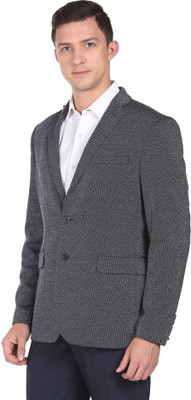 ARROW Self Design Single Breasted Formal Men Blazer(Blue)