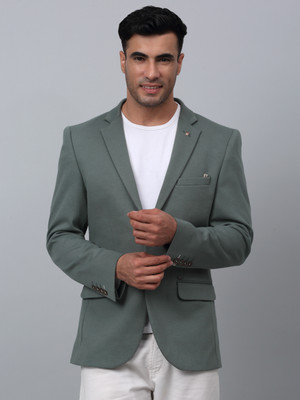 CANTABIL Solid Single Breasted Casual Men Blazer(Green)