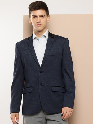 INVICTUS Solid Single Breasted Formal Men Blazer(Blue)