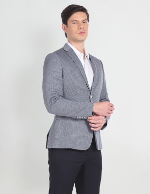 ARROW Solid Single Breasted Formal Men Blazer(Grey)