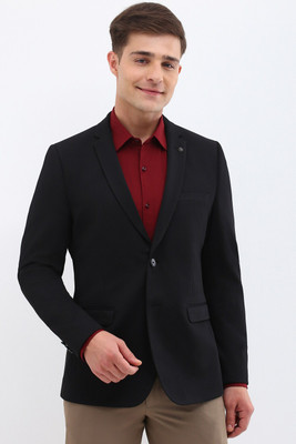 Allen Solly Solid Single Breasted Formal Men Blazer(Black)