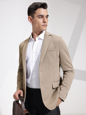 INVICTUS Checkered Single Breasted Formal Men Blazer(Brown)