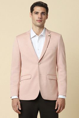 Allen Solly Self Design Single Breasted Formal Men Blazer(Pink)
