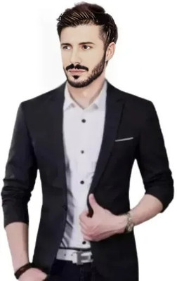 Darbar In Solid Single Breasted Casual, Formal, Party, Festive & Wedding Men Blazer(Black)