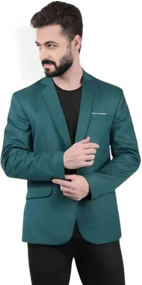 Fijuca Fashion Solid Single Breasted Casual, Formal, Party, Festive & Wedding Men Blazer(Green)