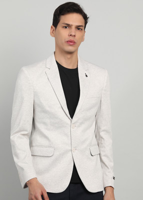 KILLER Striped Single Breasted Casual Men Blazer(White)