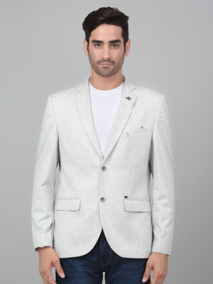 CANTABIL Self Design Single Breasted Casual Men Blazer(Grey)