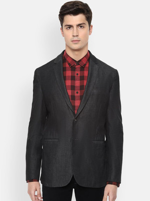 VAN HEUSEN Solid Single Breasted Casual Men Blazer(Grey)