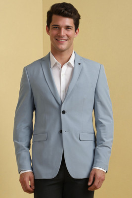 Allen Solly Solid Single Breasted Formal Men Blazer(Grey)