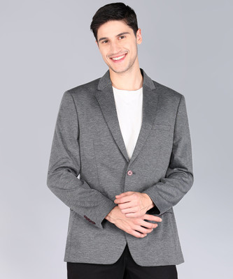 Raymond Solid Single Breasted Formal Men Blazer(Grey)
