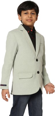 TAHVO Solid Single Breasted Party Boys Blazer(Light Green)