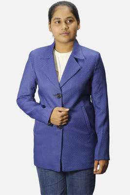 gargian master cut Printed Single Breasted Formal, Party Women Blazer(Blue)
