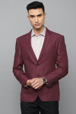 LOUIS PHILIPPE Solid Single Breasted Formal Men Blazer(Maroon)