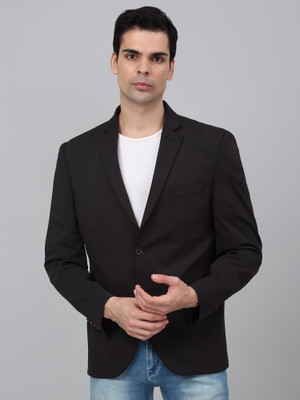 CANTABIL Solid Single Breasted Casual Men Blazer(Black)