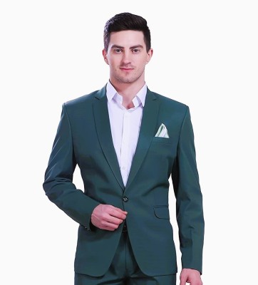 FIVEFEB Solid Single Breasted Formal, Casual, Wedding Men Blazer(Green)