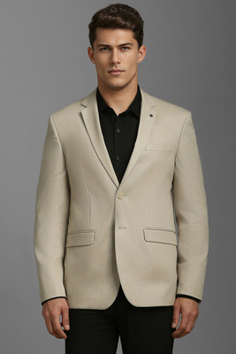 LOUIS PHILIPPE Self Design Single Breasted Formal Men Blazer(Beige)