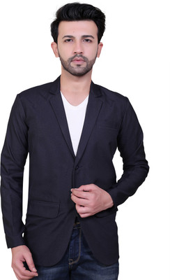Click One Solid Single Breasted Casual Men Blazer(Blue)