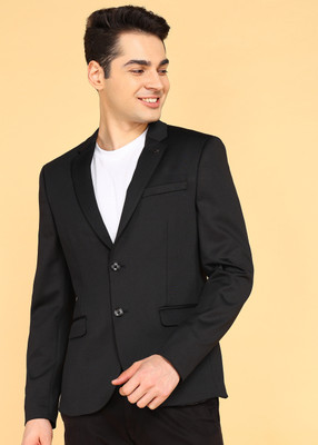 KILLER Printed Single Breasted Casual Men Blazer(Black)