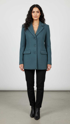 Pepzo Solid Double Breasted Casual Women Blazer(Blue)