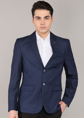 KILLER Solid Single Breasted Casual Men Blazer(Dark Blue)