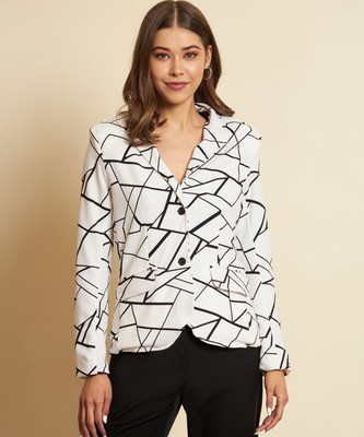 TANDUL Printed Single Breasted Casual Women Blazer(Multicolor)