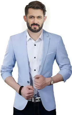 Fijuca Fashion Solid Single Breasted Casual, Formal, Party, Festive & Wedding Men Blazer(Blue)