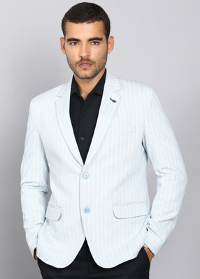 KILLER Striped Single Breasted Formal Men Blazer(Blue)