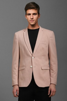 LOUIS PHILIPPE Self Design Single Breasted Casual Men Blazer(Pink)