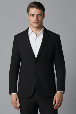 LOUIS PHILIPPE Solid Single Breasted Formal Men Blazer(Black)