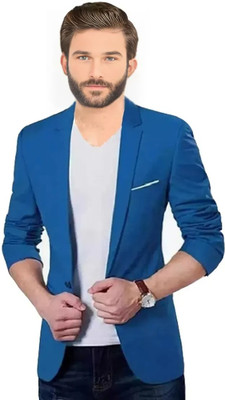 Fijuca Fashion Solid Single Breasted Casual, Formal, Party, Festive & Wedding Men Blazer(Blue)