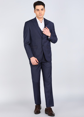 PETER ENGLAND Checkered Tuxedo Style Formal Men Blazer(Red)