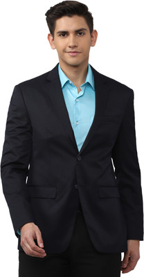 PETER ENGLAND Solid Single Breasted Formal Men Blazer(Black)
