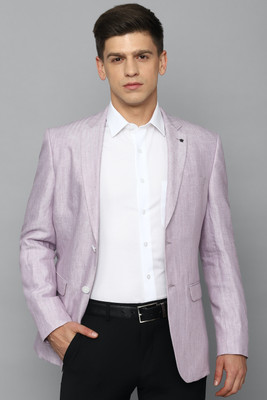 LOUIS PHILIPPE Self Design Single Breasted Formal Men Blazer(Purple)