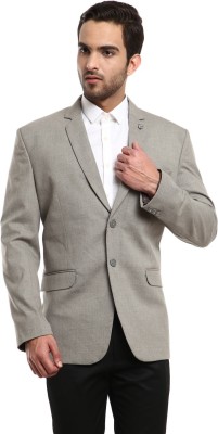 V-MART Self Design Single Breasted Casual Men Blazer(Grey)