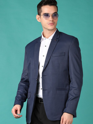 V-MART Solid Single Breasted Casual, Festive & Wedding Men Blazer(Blue)