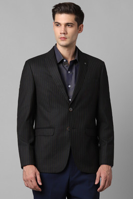 LOUIS PHILIPPE Solid Single Breasted Formal Men Blazer(Black)
