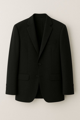 Shadabgarments Solid, Self Design Single Breasted Festive, Party, Wedding, Formal, Festive & Wedding Men Blazer(Black)