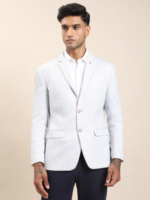 TURTLE Solid Single Breasted Casual Men Blazer(Grey)
