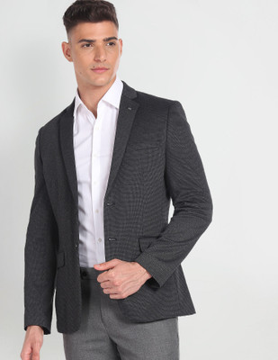 ARROW Solid Single Breasted Formal Men Blazer(Grey)