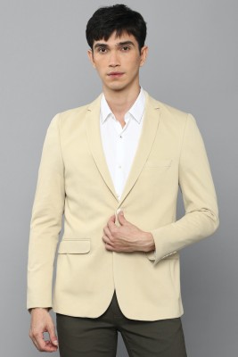 LOUIS PHILIPPE Solid Single Breasted Casual Men Blazer(Yellow)