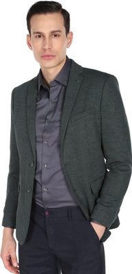 ARROW Checkered Single Breasted Casual Men Blazer(Green)