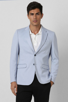 VAN HEUSEN Solid Single Breasted Casual Men Blazer(Blue)