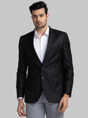 Raymond Solid Single Breasted Casual Men Blazer(Black)