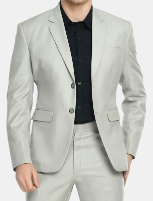 HIGHEK Solid Single Breasted Casual, Formal, Party, Festive & Wedding Men Blazer(Grey)