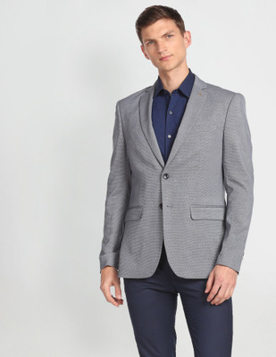 ARROW Self Design Single Breasted Formal Men Blazer(Grey)